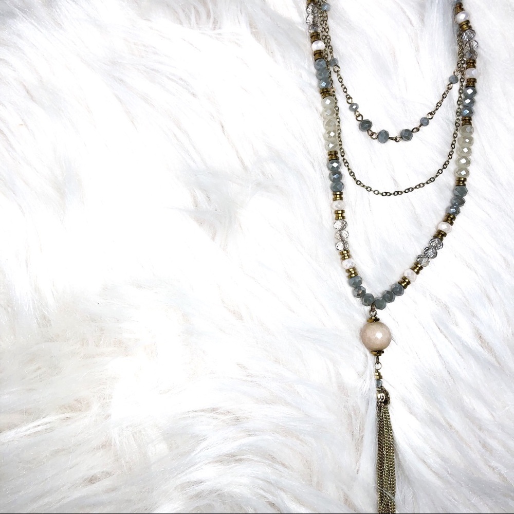 Gold Layered Beaded Necklace
